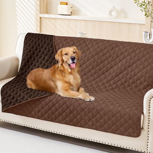 Smiry Waterproof Dog Blanket, Reversible Dog Bed Cover Pet Blanket, Soft Pet Couch Covers for Sofa Washable, Bed Couch Sofa Furniture Protector for Puppy Cat Kids (68"x82", Brown/Chocolate)