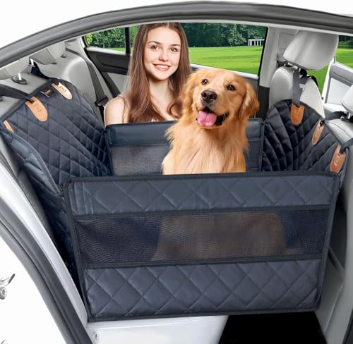 Paw Jamboree Dog car seat Cover for Back seat Hard Bottom Half Dog car seat Cover Passenger Friendly Back seat Extender for Dogs