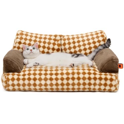 MEWOOFUN Fluffy Pet Sofa (Brown)