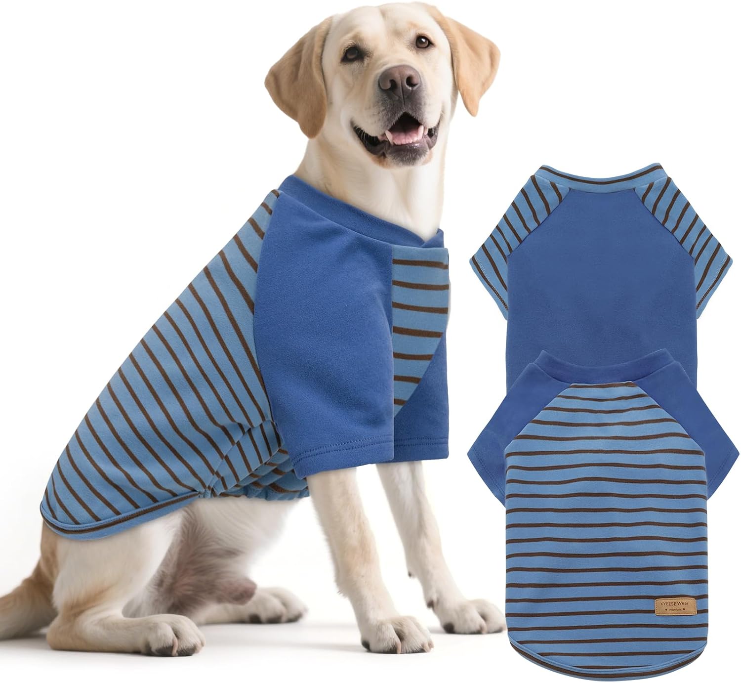 KYEESE 2Pack Dog Sweater Dogs Sweatshirt with Sleeves Soft Pets Sweaters Lightweight Pet Coat Comfy Dog Sweaters for Large Dogs Stretchy Pet Fleece Sweater Pullover Pets Clothes for Cold Weather