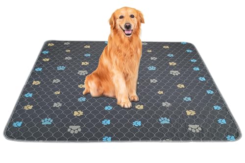 Aitmexcn Washable Puppy Dog Pee Pad, 2PCS 100% Waterproof Whelping Training Mat for Puppy/Senior Dog, Fast Drying Reusable Puppy Pads for Indoor, Outdoor and Car Travel- 48'' x 65''