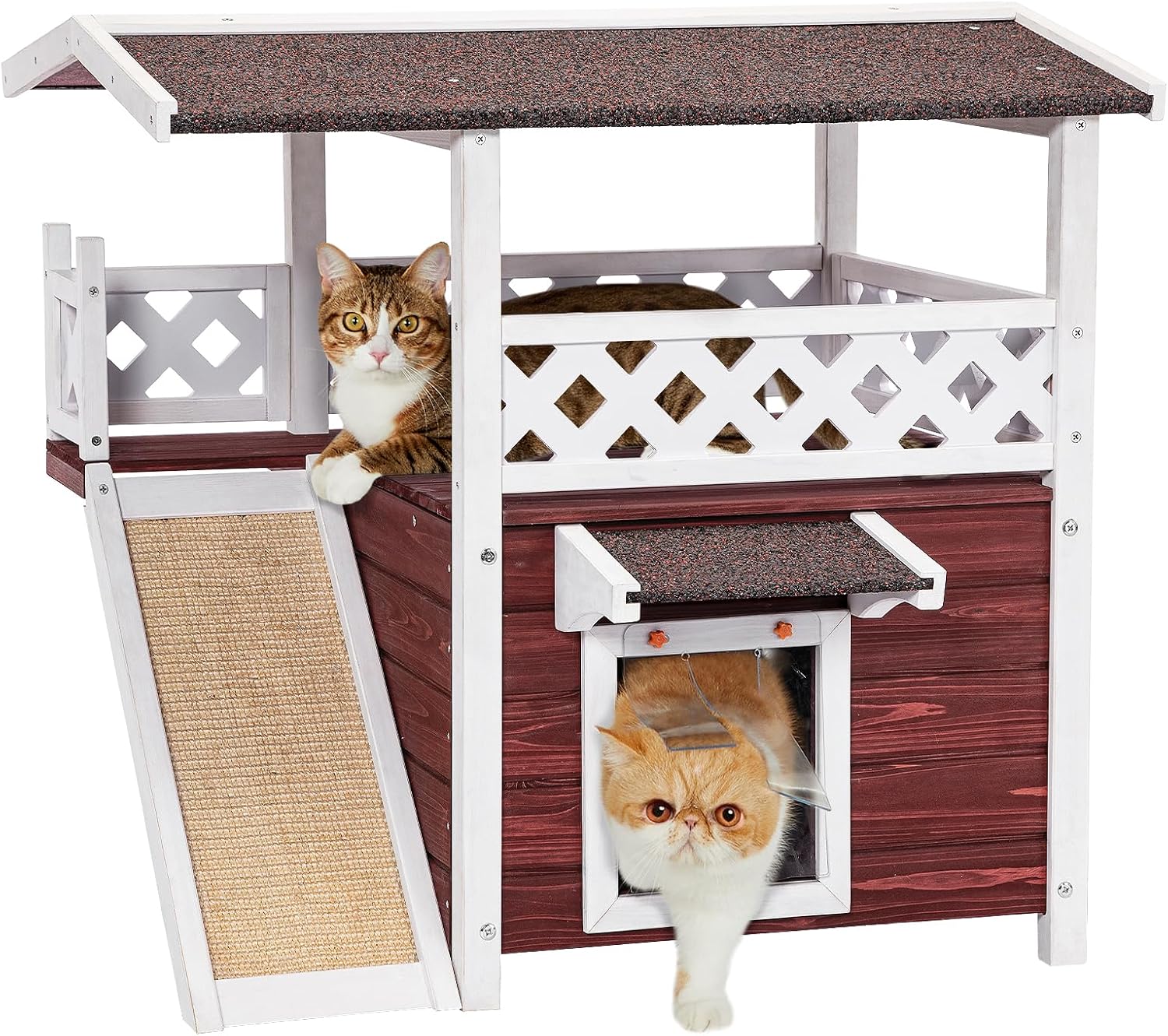Petsfit Outdoor Cat House Weatherproof (2-Story)