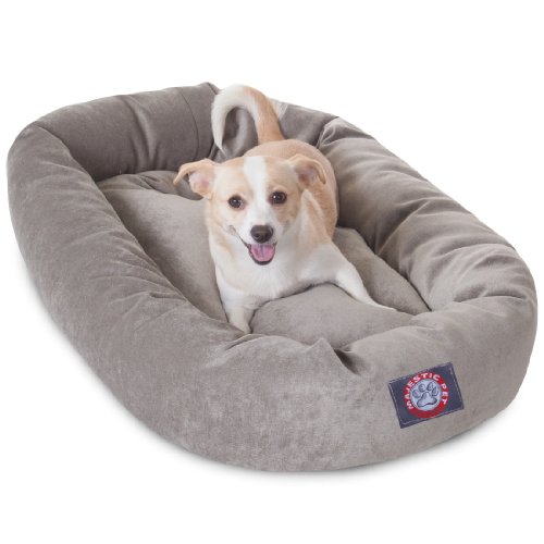 Majestic Pet Villa 32 Inch Shredded Memory Foam Dog Bed for Medium Sized Dogs 32x23x7 InchOrthopedic Dog Bed - Durable Pet Bed - Washable Medium Pet Bed with Head Support-Vintage
