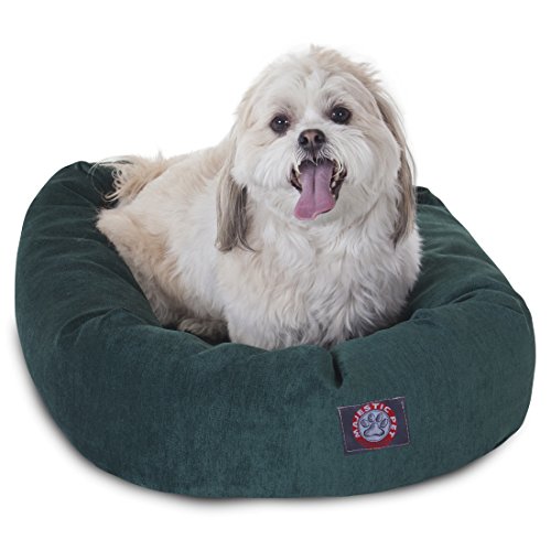 Majestic Pet Villa 24 Inch Shredded Memory Foam Dog Bed for Small Sized Dogs 24x19x7 InchOrthopedic Dog Bed - Durable Pet Bed - Washable Small Pet Bed with Head Support-Marine