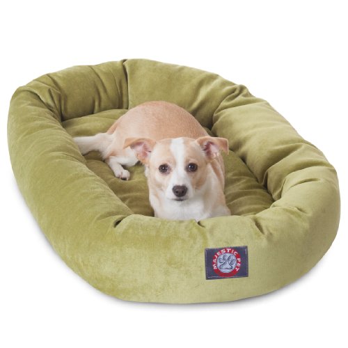 Majestic Pet Villa 32 Inch Shredded Memory Foam Dog Bed for Medium Sized Dogs 32x23x7 InchOrthopedic Dog Bed - Durable Pet Bed - Washable Medium Pet Bed with Head Support-Apple
