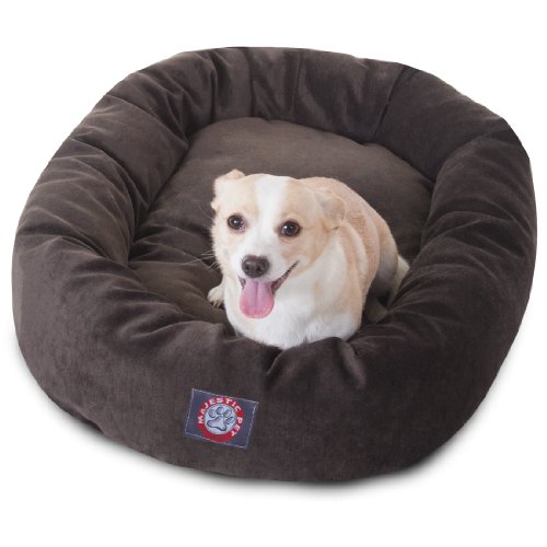 Majestic Pet Villa 32 Inch Shredded Memory Foam Dog Bed for Medium Sized Dogs 32x23x7 InchOrthopedic Dog Bed - Durable Pet Bed - Washable Medium Pet Bed with Head Support-Storm