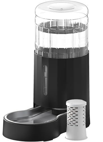 CZPET Automatic 7L FilterDog and Cat Water Dispenser with Stainless Steel Bowl Gravity Waterer,Large Capacity and Drinking Area Noise-Free for Pets