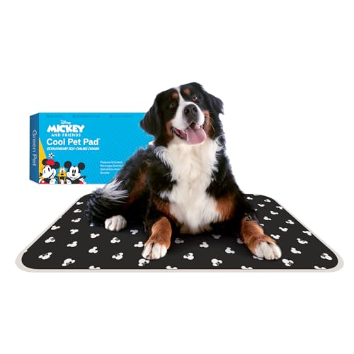 The Green Pet Shop Cool Pet Pad - Extra Large, Disneys Mickey & Minnie Mouse - Self-Cooling, Pressure Activated Mat for Dogs & Cats from 80+ lbs - Non-Toxic Gel, No Water Needed