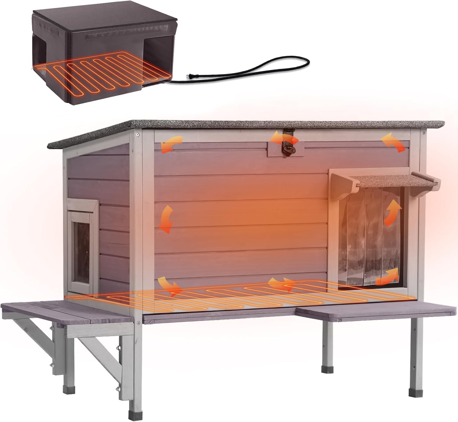 GUTINNEEN Heated Cat House for Outside