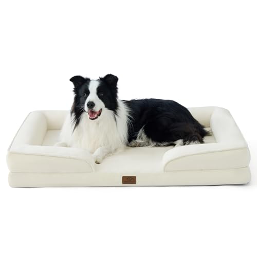 Bedsure Orthopedic Dog Beds Large - 35" (Ivory)