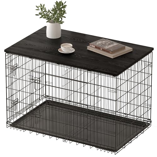 Piskyet Dog Crate Topper (Black, 36")