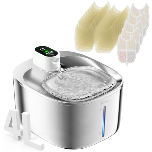 Cat Water Fountain Stainless Steel,152oz/4.5L Wireless Pet Fountain