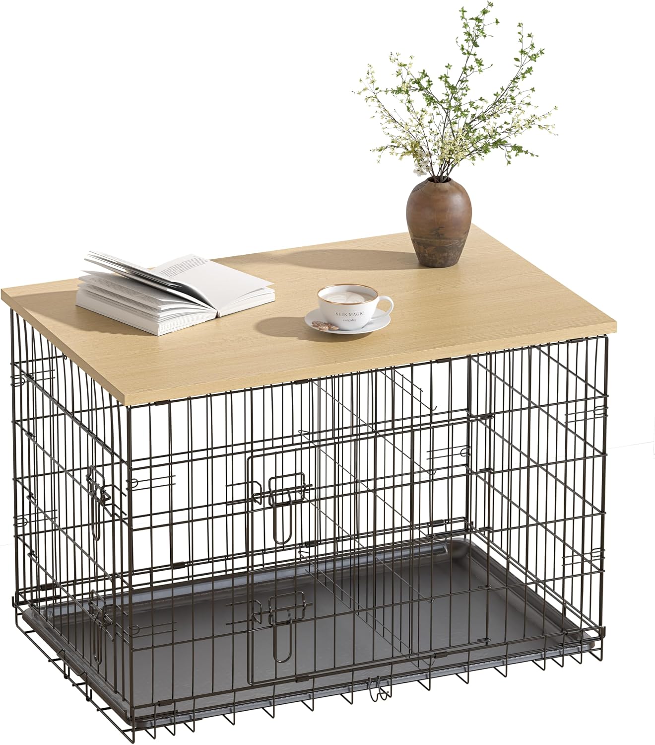 Piskyet Dog Crate Topper (36 Inch, Natural)