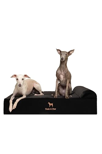NOAH & PAW Large Dog Bed, 35x25x8.7 Inch, Orthopedic Dog Beds, Eggshell Memory Foam Infused with Cooling Gel, Waterproof, Machine Washable, Includes Inner Cover (Denim Collection)