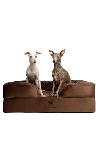 NOAH & PAW Large Dog Bed, 35x25x11 Inch, Orthopedic Dog Beds, Eggshell Memory Foam Infused with Cooling Gel, Inner Cover, Waterproof, Machine Washable (Velvet Sofa Collection)