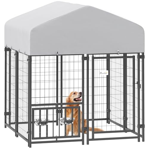 PawHut 4' x 4' x 4.5' Outdoor Dog Kennel