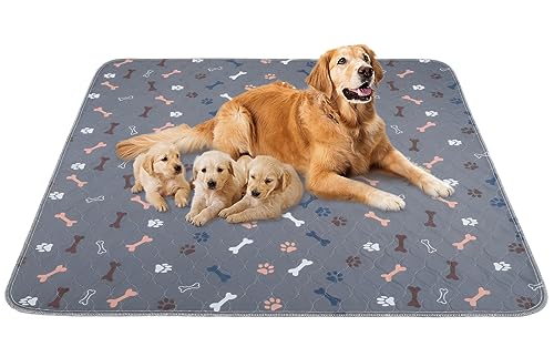 Washable Pee Pads for Dogs,2 Pack 48"x60" Reusable Puppy Training Pads, Ultra-Absorbent and Leak-Proof Whelping Pads , Extra Large Potty Playpen Mat for Incontinence, Housebreak, Crate