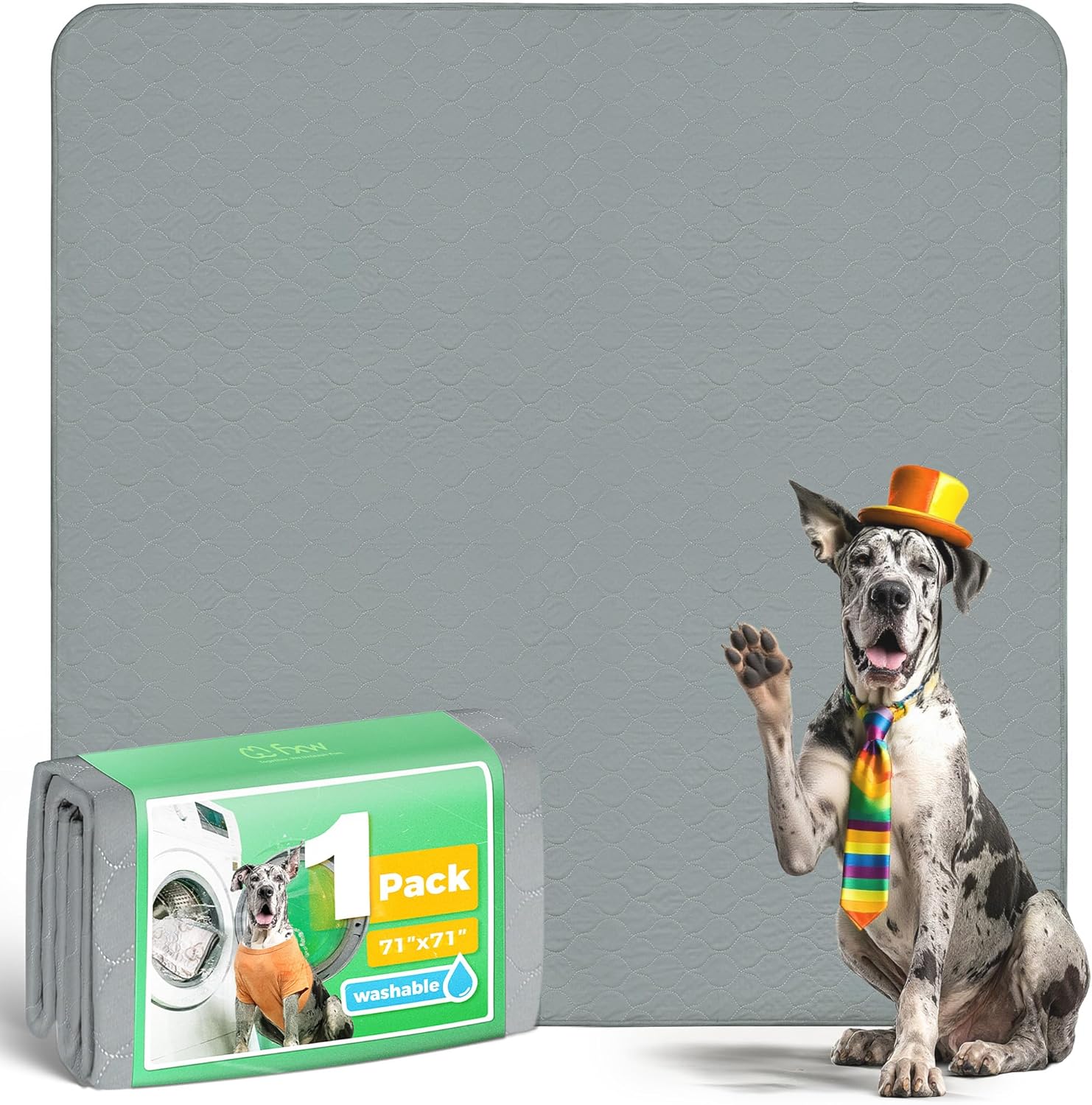 FXW Washable Pee Pad (71" Square, Gray)