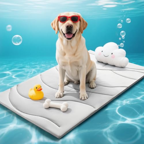 Dog Cooling Mat, 36" x 23" Reversible Self-Cooling Mat for Medium Dogs, Arc-Chill Cool Pad for Dogs and Cats Washable Summer (Grey, X-Large(59" x 40"))