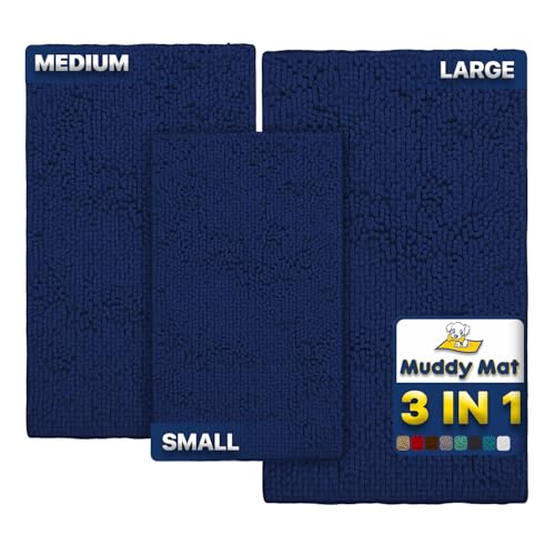 Muddy Mat Pack of 3 - Navy Blue