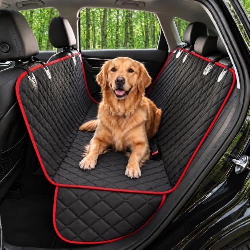 Dog Car Seat Cover for Back Seat, Waterproof Hammock for Car, SUV & Truck, Non-Slip Backseat Cover for Dogs, Heavy-Duty Dog Hammock Style Seat Protector Pets, Easy to Install & Clean