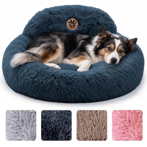 PetJett 30" Calming Donut Bed (Dark Grey)
