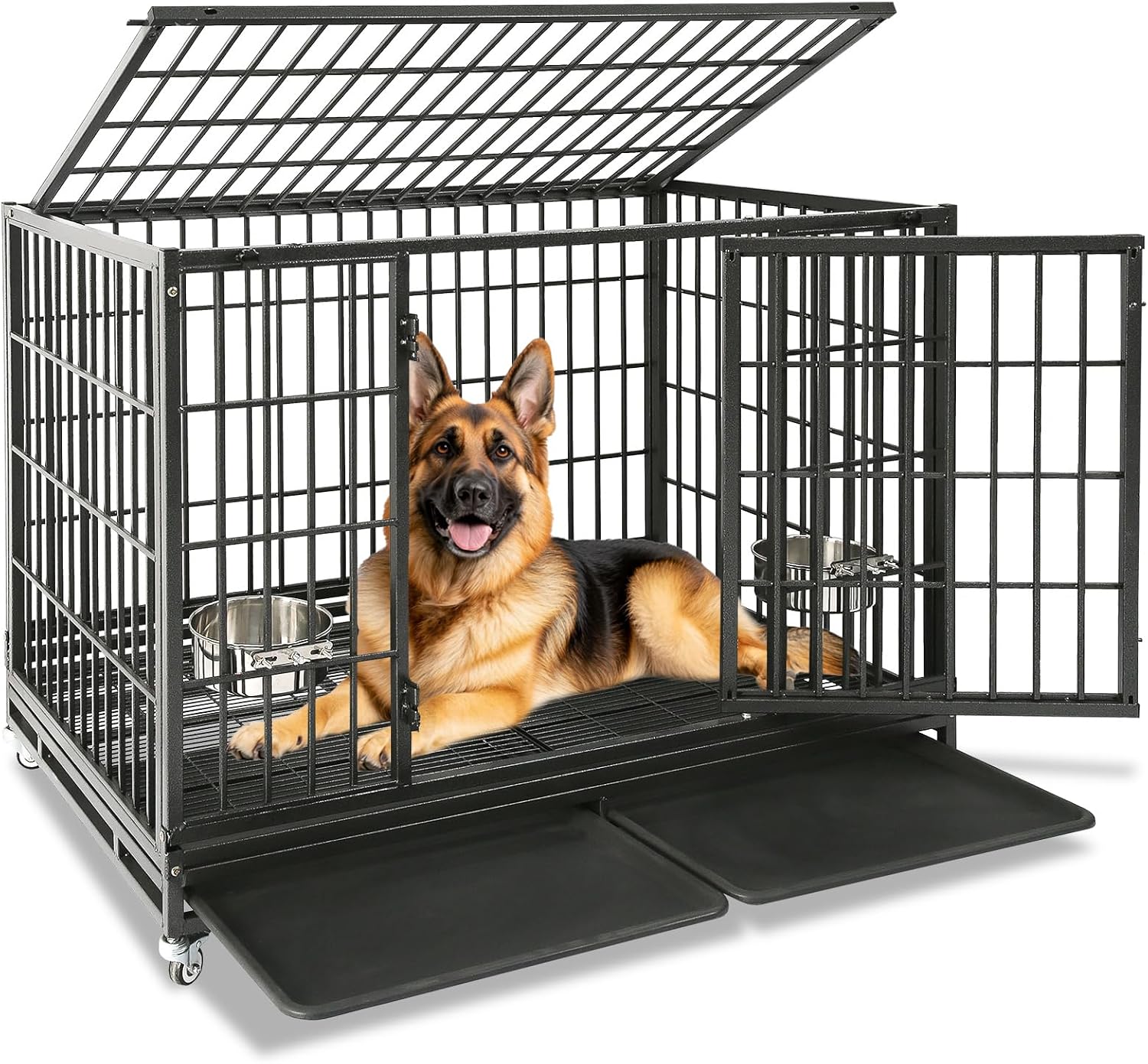 Homey Pet 48/43/37 Inch Heavy Duty Indestructible Dog Crate
