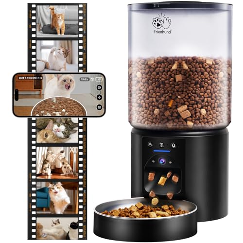 5L Automatic Cat Feeder with 2K HD Camera: 5G WiFi Automatic Dog Feeder with Night Vision,Cat Food Dispenser with Freshness for Multiple Pets,Detachable for Easy Clean-21 Cup (Sealed Outlet)