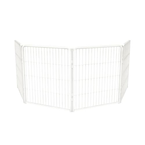 FXW Homeplus Unleashed Indoor Dog Playpen - Stress-Free and Safe Play, Heavy Duty 32 Inch 4 Panels Dog Pen for Small and Medium Dogs, WhitePatented