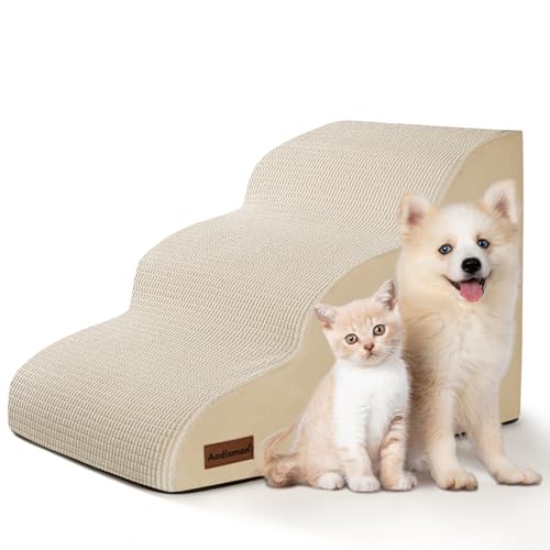 aodisman 3-Step Dog Ramp (Beige)