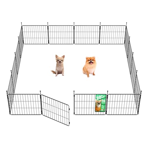 FXW MiniPaws Unleashed Dog Playpen for Yard & RV Camping, Expandable 20-inch 16 Panels for Puppies and Small Dogs, Portable for Indoor and Outdoor Use