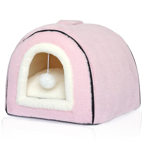 OMIVIER Foldable Cat Cave (Pink)