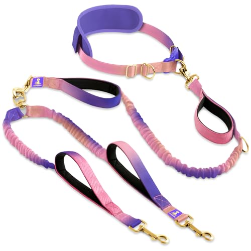 SparklyPets - Hands Free Dual Leash (Gradient Pink)