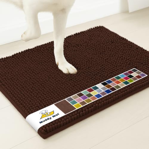 Muddy Mat Shown on TV  Super Absorbent Door Mat Indoor, Microfiber Quick Dry Chenille Entryway Rug, Non-Slip Front Door Mat, Indoor Mats for Entryway, Machine Washable Pet Rug, Brown 24"x36"