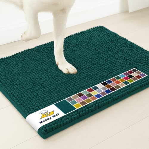 Muddy Mat Shown on TV  Super Absorbent Door Mat Indoor, Microfiber Quick Dry Chenille Entryway Rug, Non-Slip Front Door Mat, Indoor Mats for Entryway, Machine Washable Pet Rug, Atlantic Blue 24"x36"