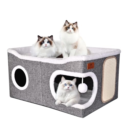 PETTDATE Extra Large Cat Bed (Grey)