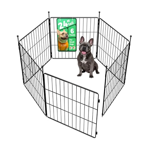 FXW MiniPaws Unleashed Dog Playpen for Yard & RV Camping, Expandable 24-inch 6 Panels for Puppies and Small Dogs, Portable for Indoor and Outdoor Use