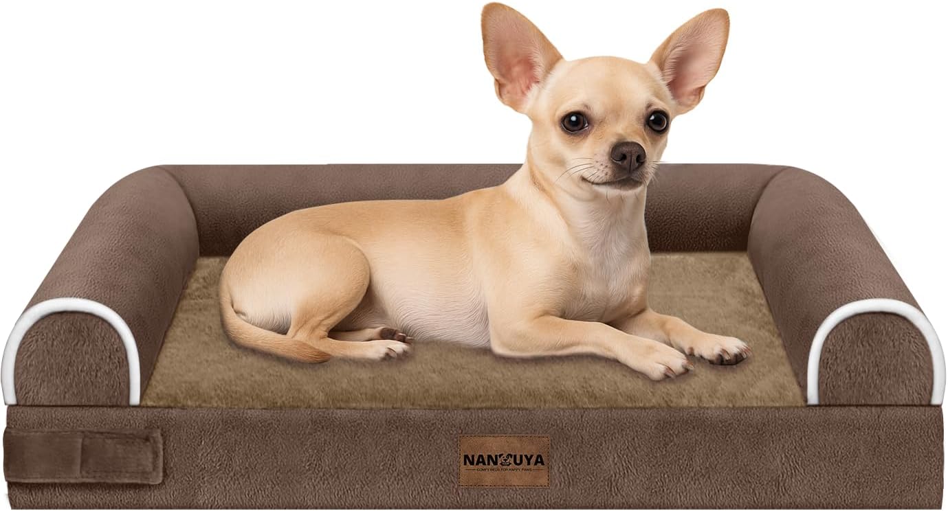 NANUYA Orthopedic Small Dog Bed (Brown)