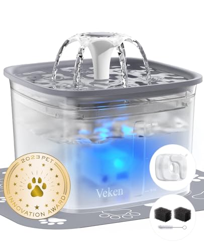 Veken 95oz Pet Fountain (Transparent Grey)