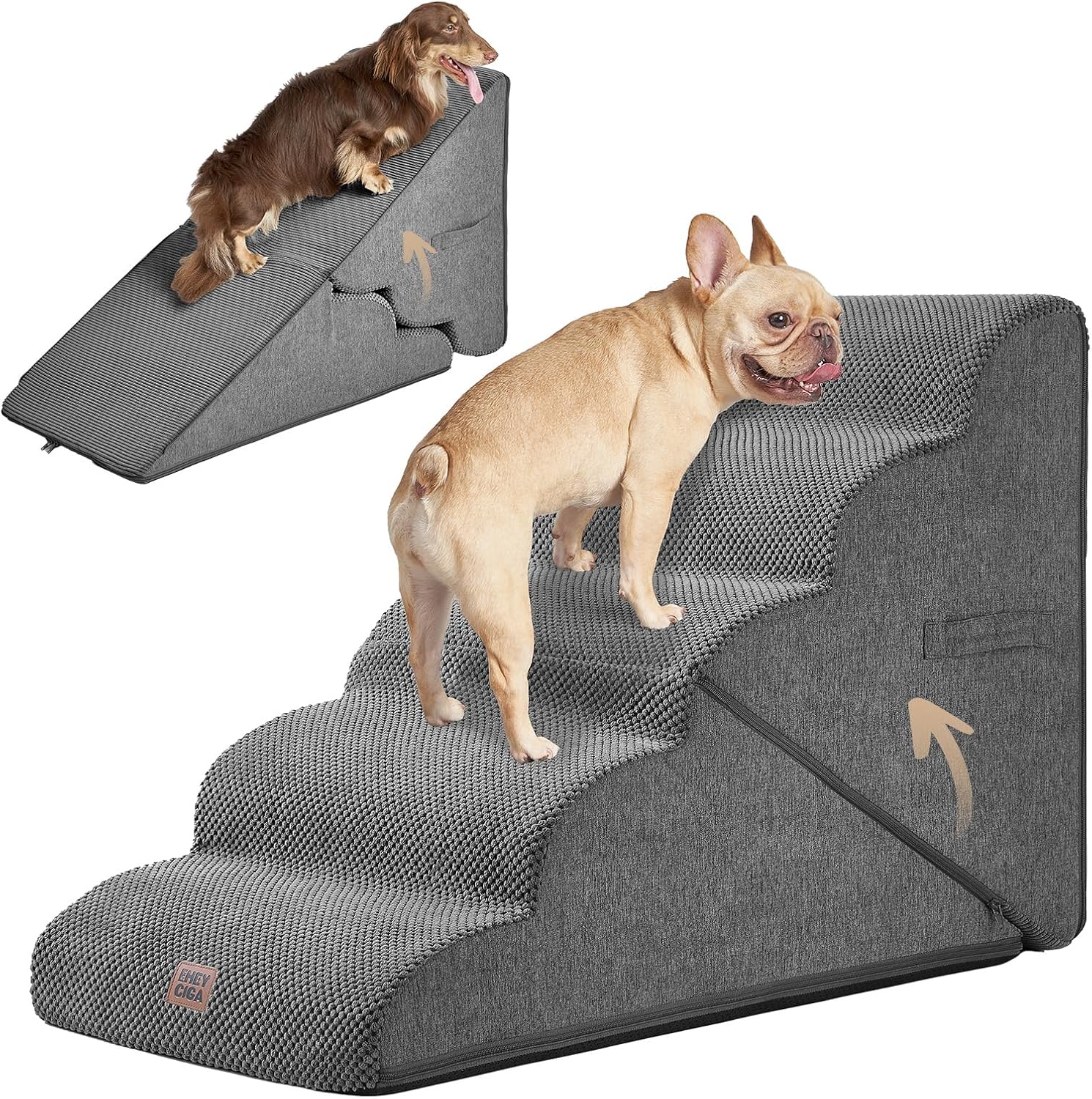 EHEYCIGA Foldable Pet Stairs (5-Step)