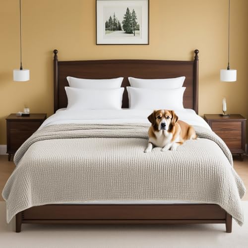 H.VERSAILTEX Plush Chenille Couch Cover (Oatmeal)