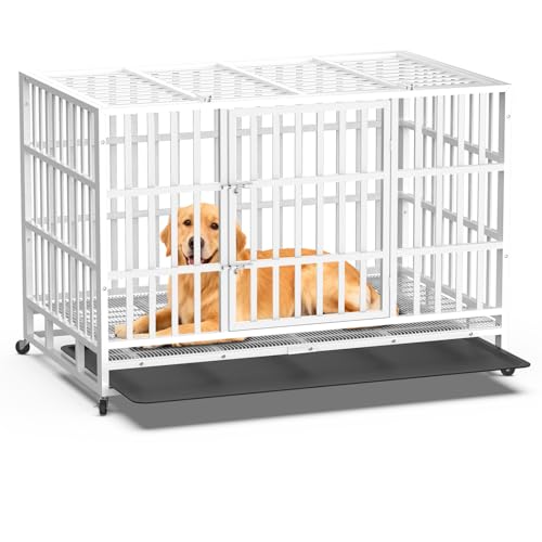 HIWOKK 48 Inch Heavy Duty Indestructible Dog Crate