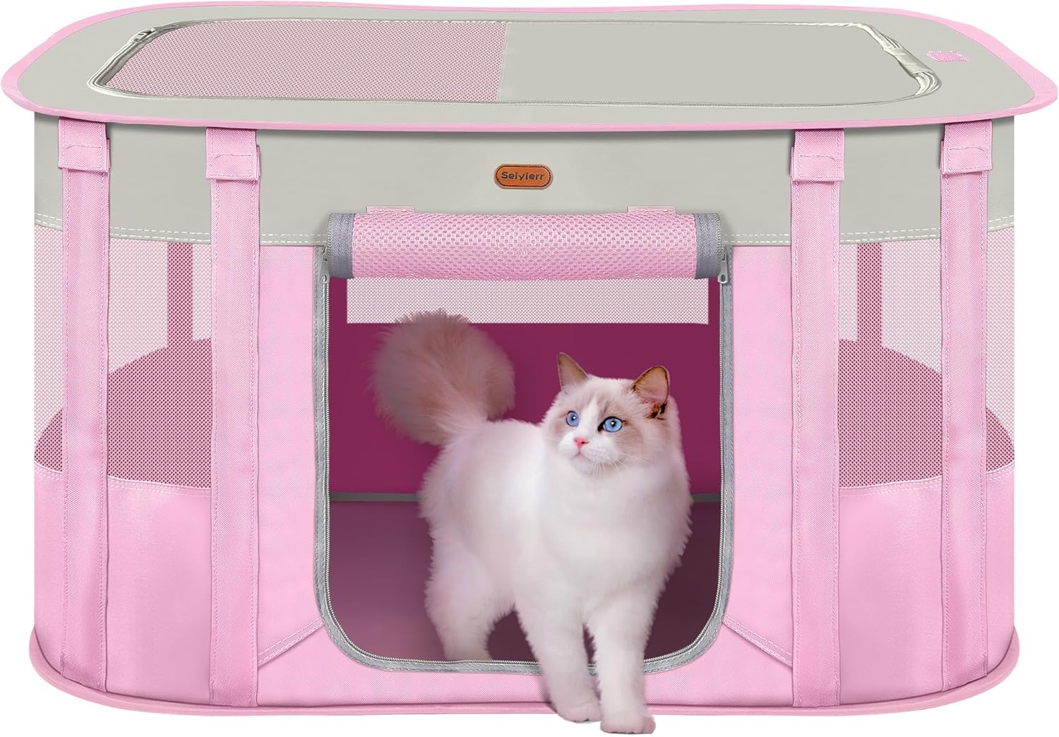 Foldable Pet Playpen - Cat & Puppy Playpen, Travel Dog Crate with Carrying Case, Cat Tent Dog Pen for Outdoor Camping Use