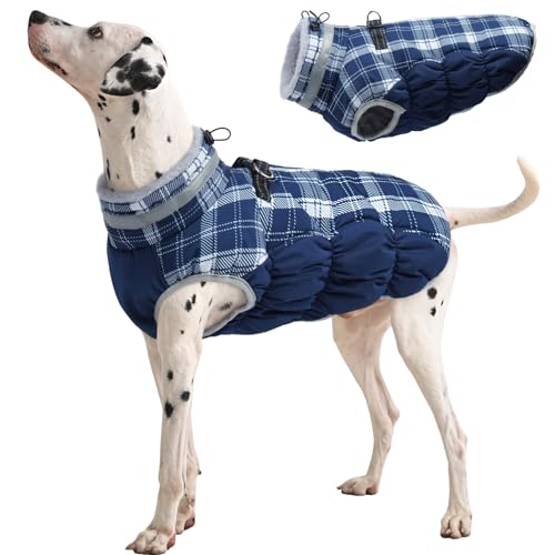 FUAMEY Dog Coat (Blue Plaid XL)
