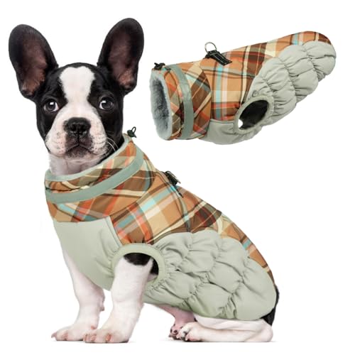 Lelepet Warm Dog Winter Coat (Brown Plaid)