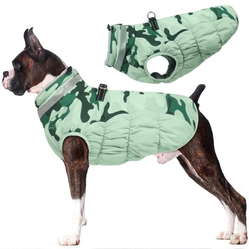 Lelepet Warm Dog Winter Coat (Mint Green Camo)