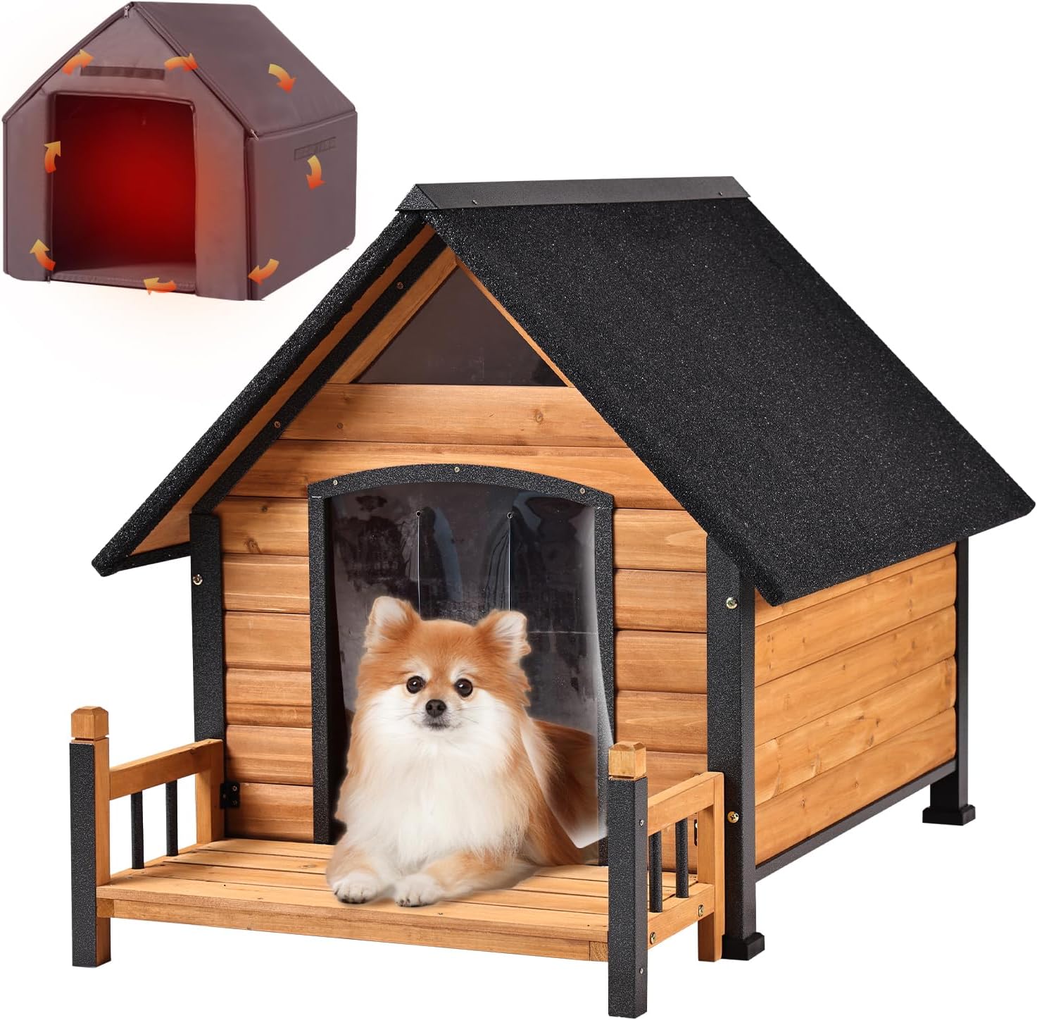 Outdoor Dog House with All-Around Insulated Liner (Medium)