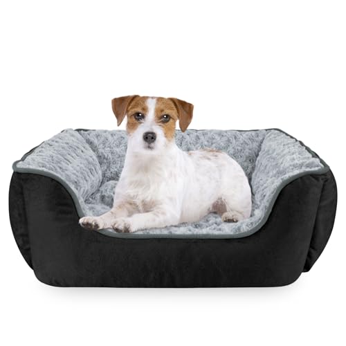 JOEJOY Rectangle Dog Bed for Large Medium Small Dogs - Washable Orthopedic Sofa Bed, Soft Breathable Puppy & Pet Cuddler, Durable Calming Dog Bed with Anti-Slip Bottom, Multiple Sizes, Black