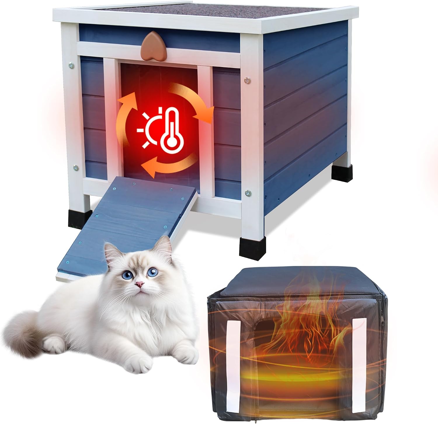 Rockever Outdoor Cat House, Insulated Outdoor Cat House