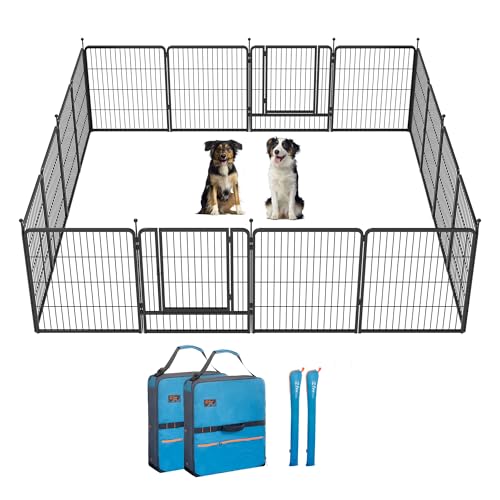 FXW Instant Unleashed Dog Playpen, Portable Pet Fence for Outdoor, RV Trips, and Camping, 32 inch, 16 Panels for Small and Medium Dogs with Playpen Storage Bag (2 Pack)Patented